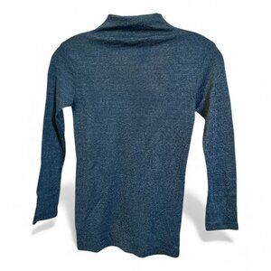 Michael Stars Women’s Blue Mock Neck Long Sleeve Blouse NWT